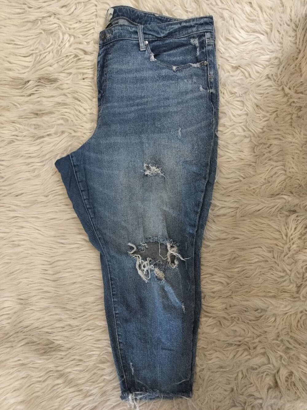 Torrid High Rise Straight Distressed Cropped Jeans